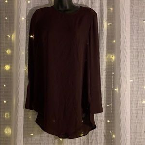 Share burgundy long sleeve blouse